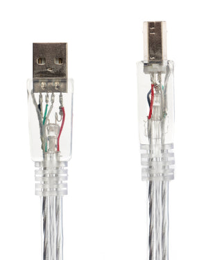 USB A To USB B Transparent Cable