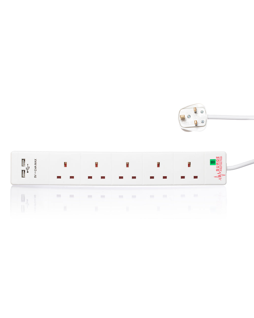 5 Way Extension Lead 2 Meter Anti Surge